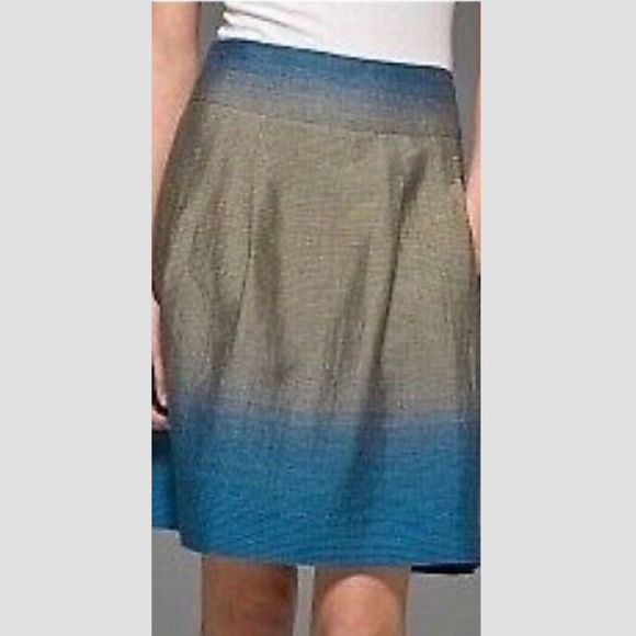 Vince Dresses & Skirts - Vince Linen Striped A Line Pleated Ombré Skirt 10